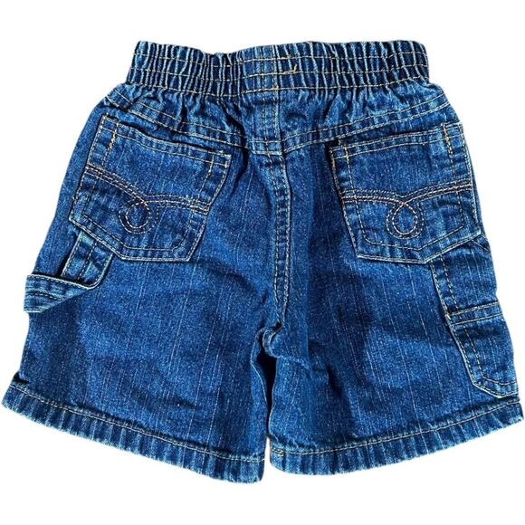 50 Fifty Y2K Embroidered Baggy Baby Cargo Denim Shorts - Picture 2 of 4